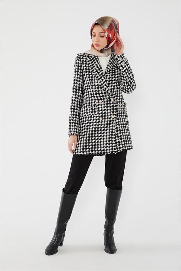 Siyah Kruvaze Ceket - Image 1