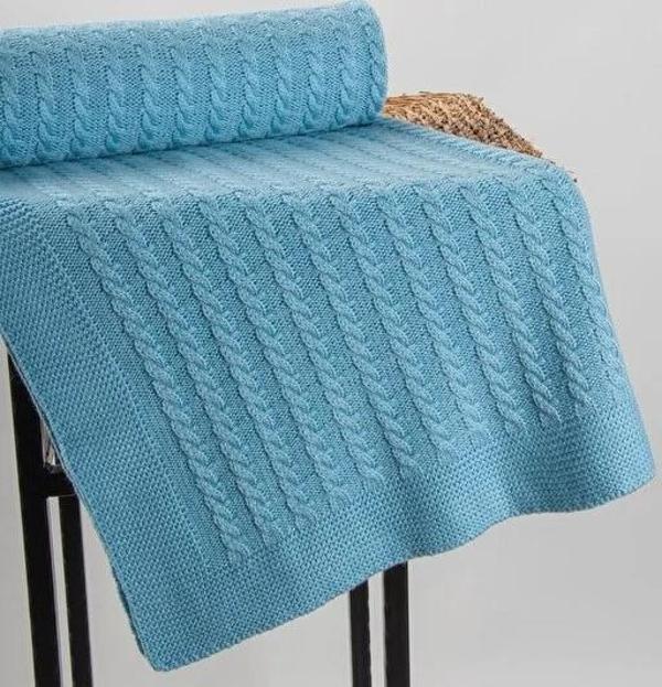 Nazik Home Funny Bebek Battaniyesi Mavi 90X90 - Image 1