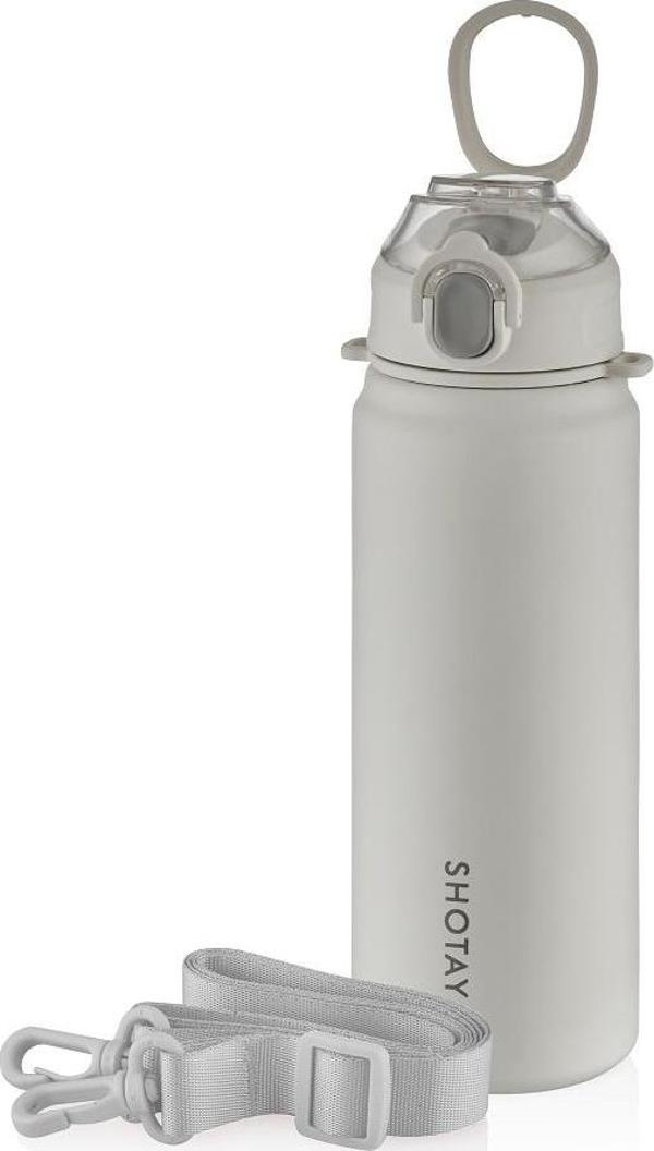 Shotay ST-8228 750ml Beyaz Pipetli Şeffaf Kapaklı Çelik Termos - Image 1