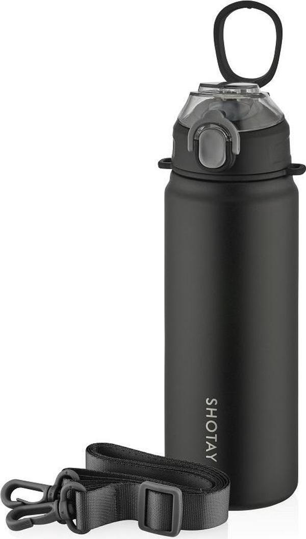Shotay ST-8228 750ml Siyah Pipetli Şeffaf Kapaklı Çelik Termos - Image 1