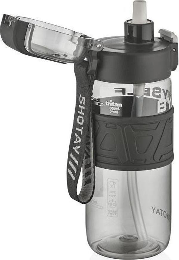 Shotay ST-7223 600ml Siyah Pipetli Tritan Matara - Image 1