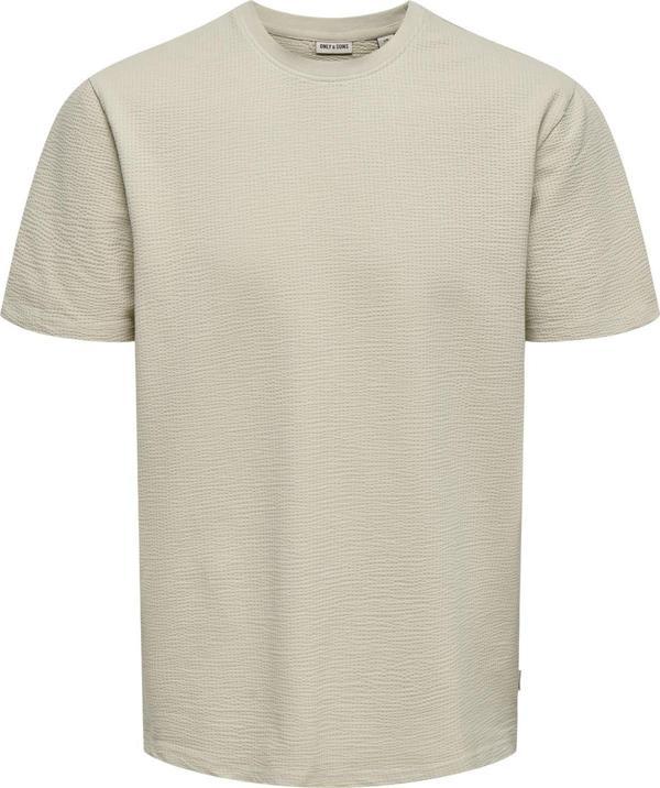 ONSKIAN LIFE REG SEERSUCKER SS TEE NOOS EKRU - Image 1
