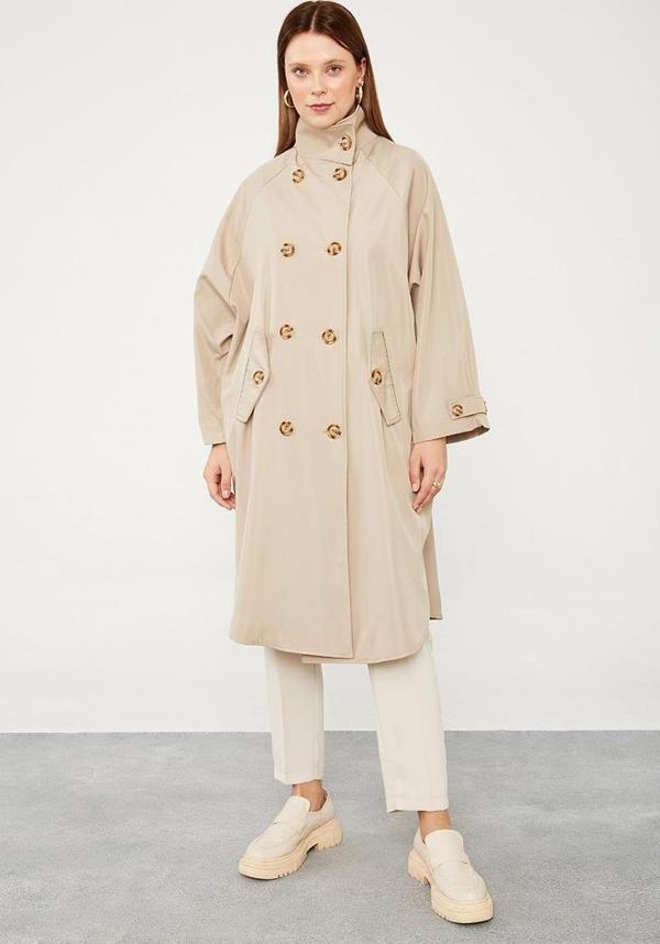 Bej Oversize Trençkot - Image 1