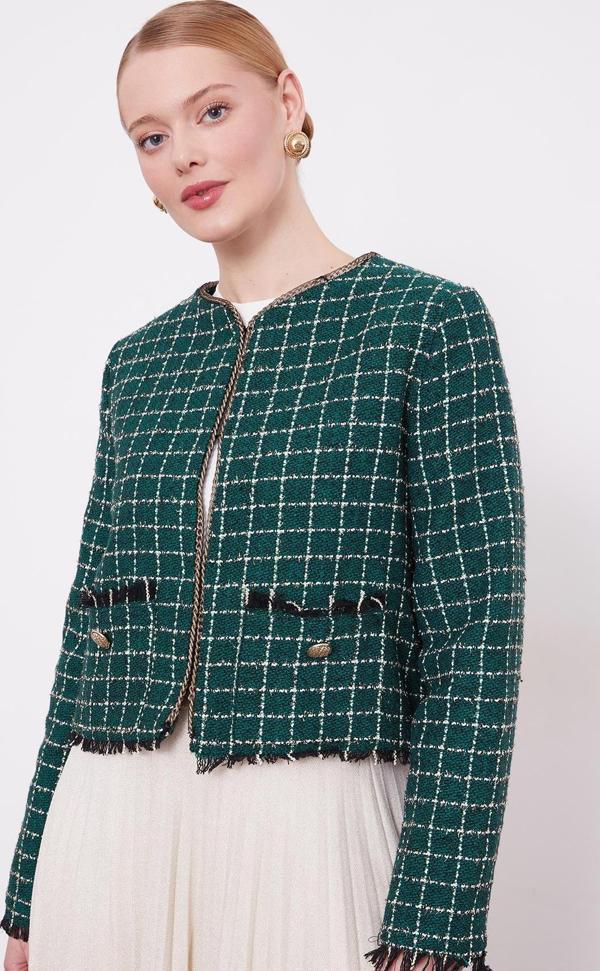 Zümrüt Zincir Desen Tüvit Ceket - Image 1