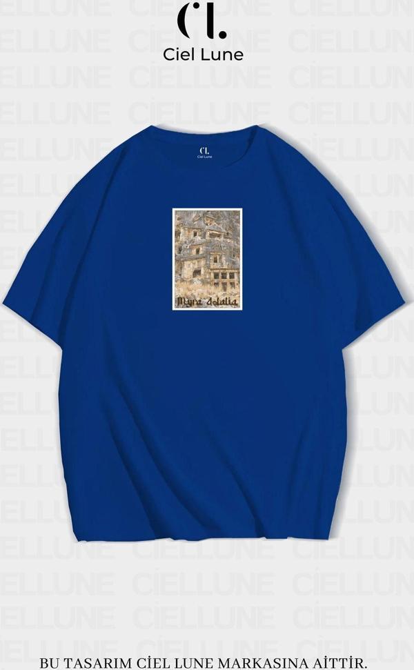 Nevermınd Unisex Kadın Erkek Myra Adalia Baskılı Özel Tasarım Oversize T-Shirt - Image 1