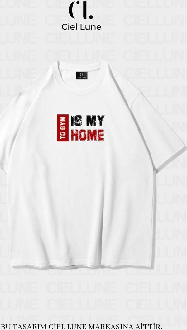 Nevermınd Unisex Kadın Erkek To Gym  Baskılı Özel Tasarım Oversize T-Shirt - Image 1
