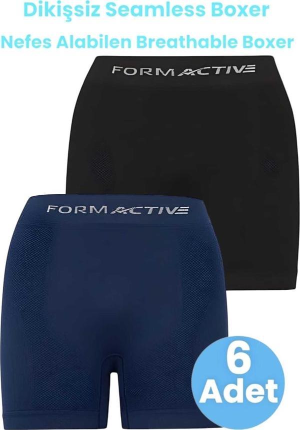 Uniquetrenders Erkek Dikişsiz/Seamless Nefes Alabilen Boxer 6 Adet Siyah - Lacivert M-L - Image 1