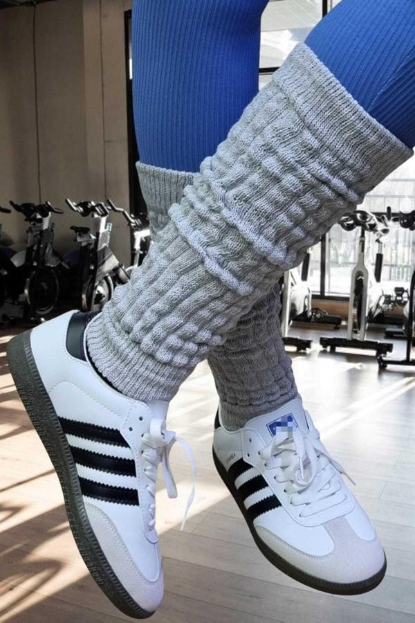 Uniquetrenders Kadın Dört Mevsim Ayaksız Triko Tozluk Gri  - Image 1