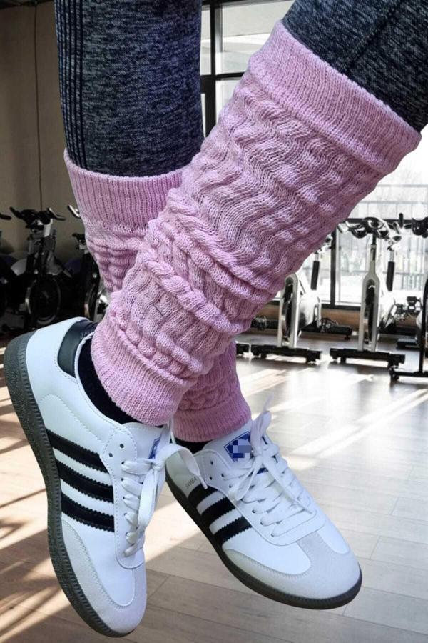 Uniquetrenders Kadın Dört Mevsim Ayaksız Triko Tozluk Pembe  - Image 1