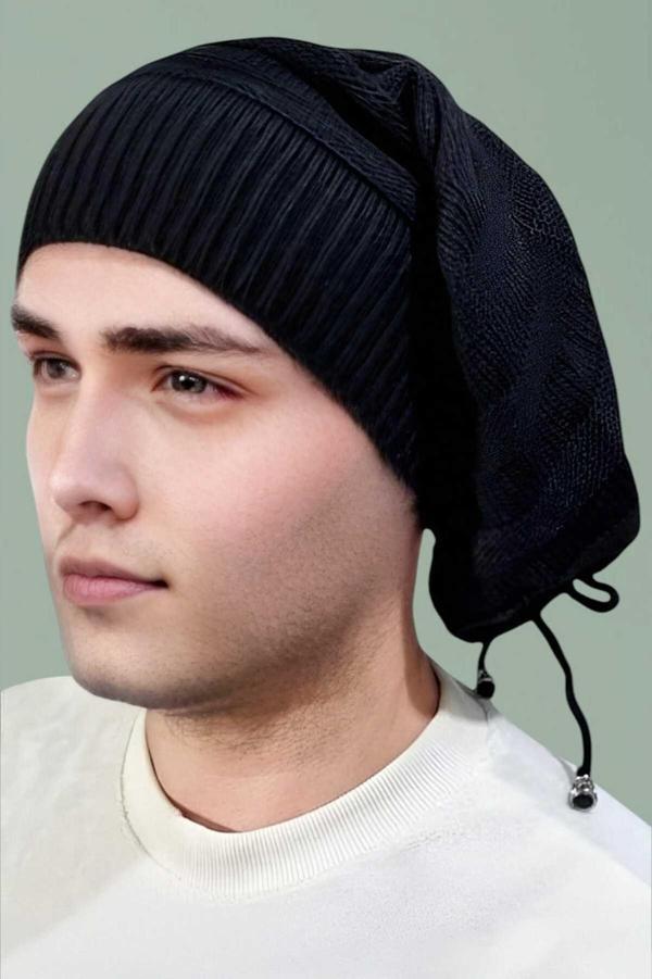 Uniquetrenders Erkek Kışlık Triko Örgü Bere Ve Boyunluk Siyah  - Image 1