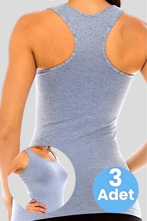 Uniquetrenders Kadın Sporcu Atlet Fitness Atlet Pilates Atlet Yoga Atlet 3'Lü Set Gri Standart - Image 1