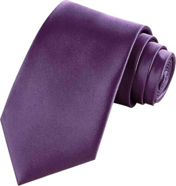 Uniquetrenders Erkek Saten Kravat Mor  - Image 1
