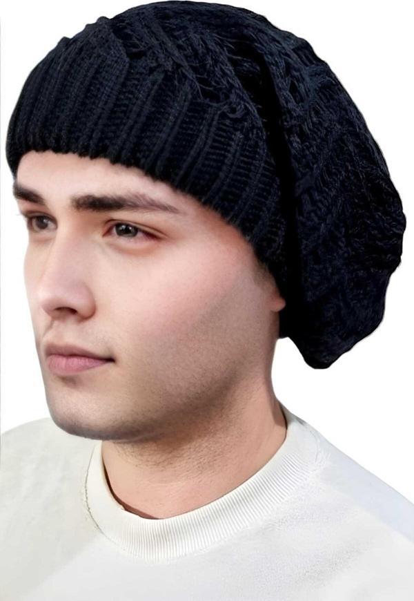 Uniquetrenders Erkek Örgü Triko Kışlık Bere Siyah  - Image 1