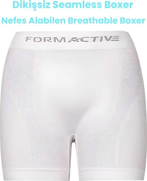 Uniquetrenders Erkek Dikişsiz/Seamless Nefes Alabilen Boxer Beyaz L-XL - Image 1