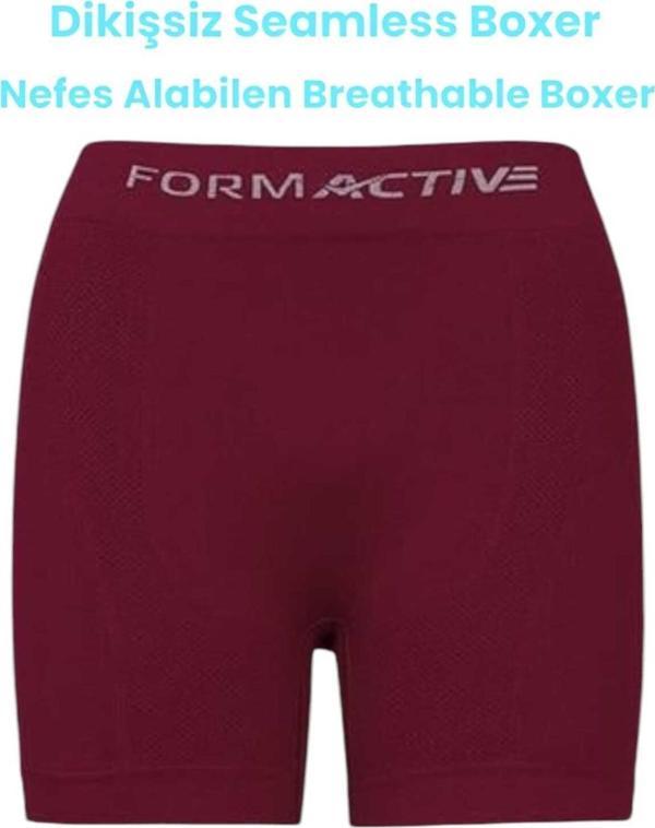 Uniquetrenders Erkek Dikişsiz/Seamless Nefes Alabilen Boxer Bordo L-XL - Image 1