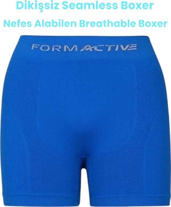 Uniquetrenders Erkek Dikişsiz/Seamless Nefes Alabilen Boxer Saks Mavisi M-L - Image 1