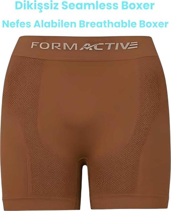 Uniquetrenders Erkek Dikişsiz/Seamless Nefes Alabilen Boxer Kahverengi M-L - Image 1