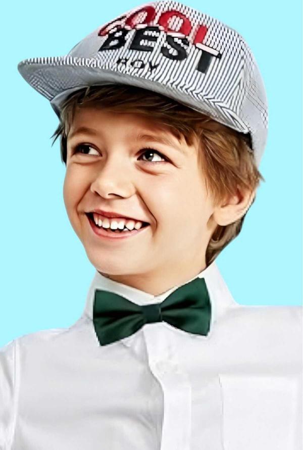 Uniquetrenders Erkek Çocuk Düz Renk Saten Papyon Haki  - Image 1