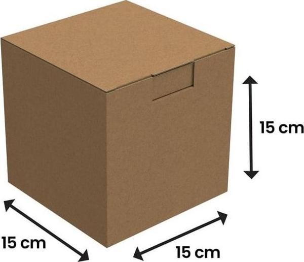 15x15x15 - 100 Adet Kilitli E Ticaret Karton Kargo Kutusu - Image 1