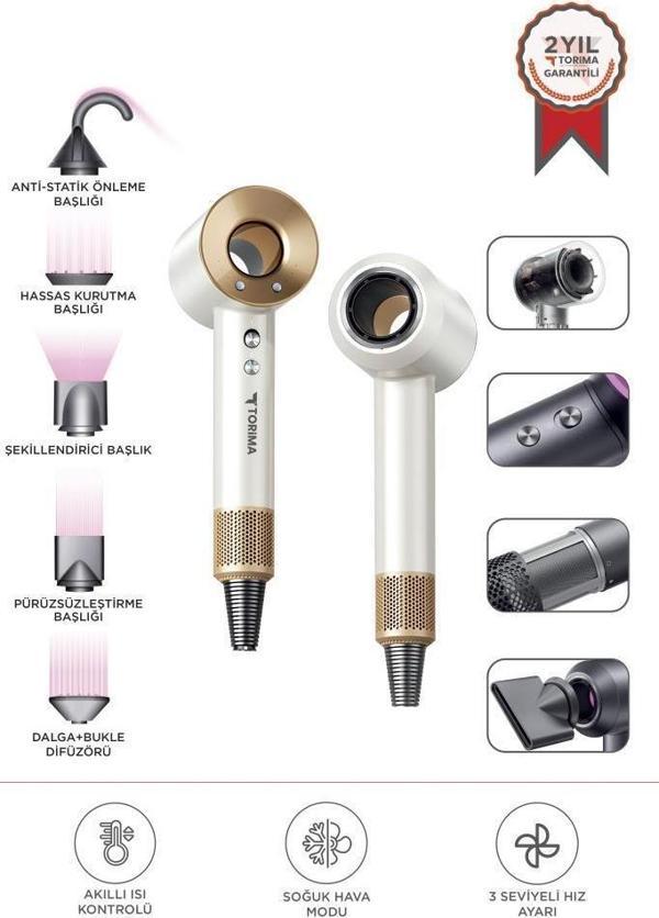 Torima H5 Beyaz Güçlü Saç Kurutma Makinesi Saç Şekillendirici - Image 1