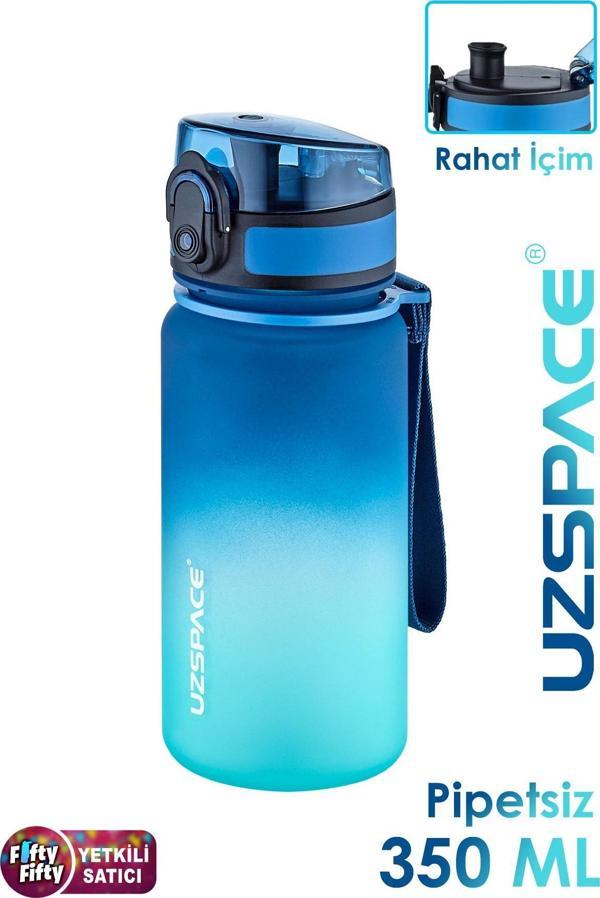 Uzspace 350 ML Pipetsiz Çift Renk Softtouch Tritan Çocuk Su Matarası -FFCOL350MLUZS - Image 1