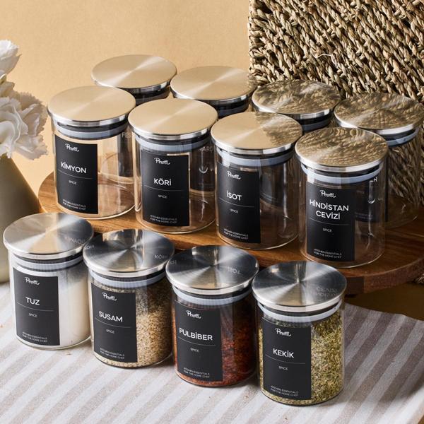 Perotti Aurelia 12 Parça Metak Kapak Cam Baharatlık 225 ml - Image 1