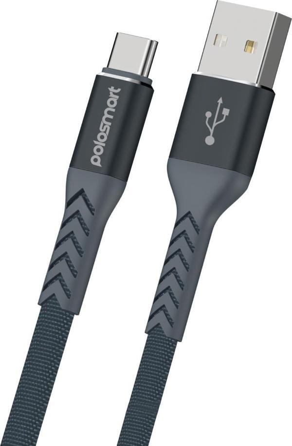 Polosmart PBS414 Type-C Şarj ve Data Kablosu 1.2 Metre Gri  - Image 1