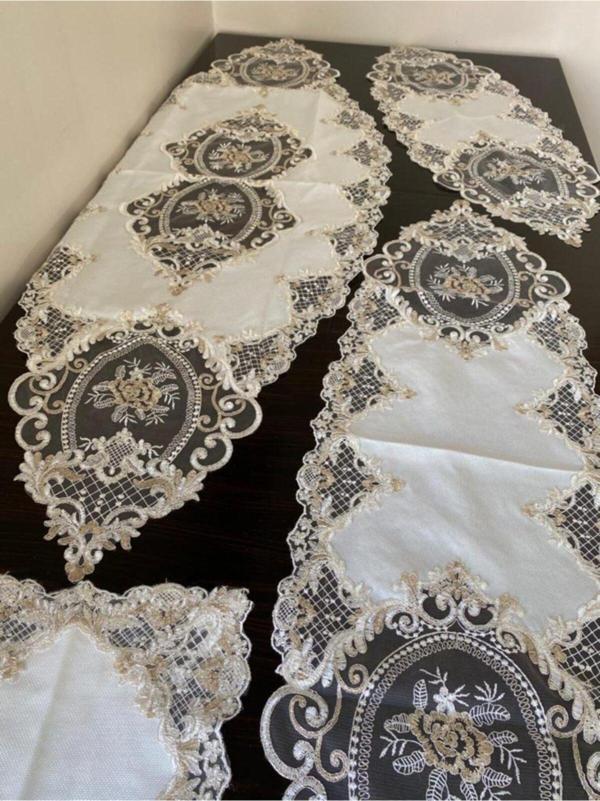 Ağaoğlu 5 Parça Salon Takımı Linen Simli Kumaş - Image 1