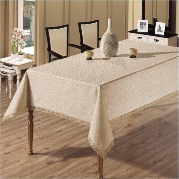 Apakay Cappuccino Fransız Güpürlü Lüx Kdk Masa Örtüsü 160X220Cm - Image 1