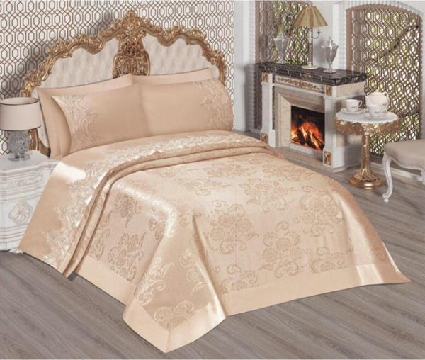 Bizhometekstil Çift Kişilik Fransız Güpürlü Prestij Sultan Pike Takımı - Image 1