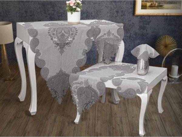 Hanım'S Gri Keten 5 Parça Salon Takımı - Image 1