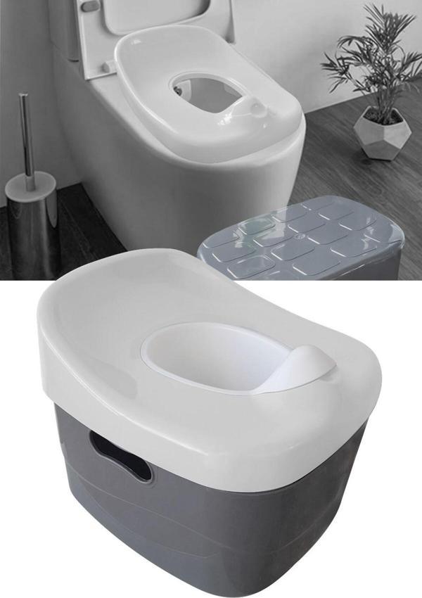 Miracool 4Ü Bir Arada Klozet Seti Lazımlık Tuvalet Adaptörlü Banyo Basamağı Oyuncak Sepeti - Image 1