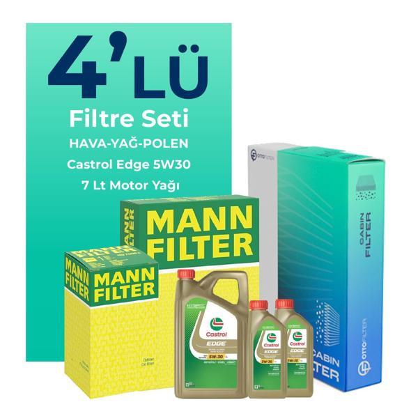 MANN BMW X6 40 Dizel Filtre Bakım Seti Castrol Motor Yağlı (2014-2019) 4 Lü - Image 1