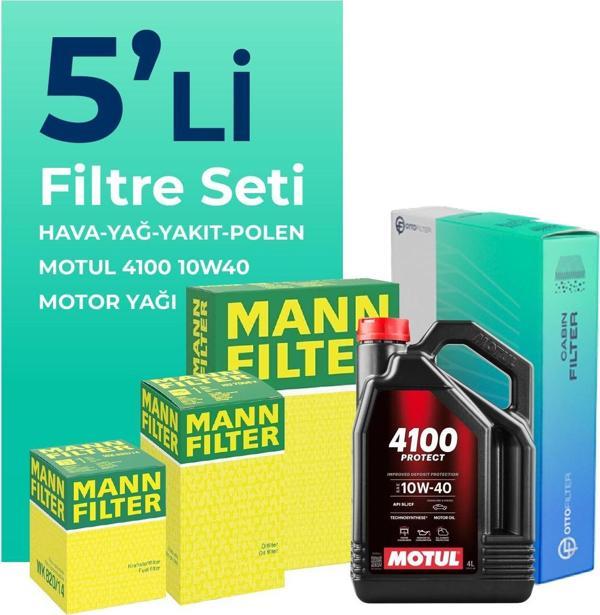 MANN Jeep Grand Cherokee 3.1 Dizel Filtre Bakım Seti Motul Motor Yağlı (1999-2002) 5 Li - Image 1
