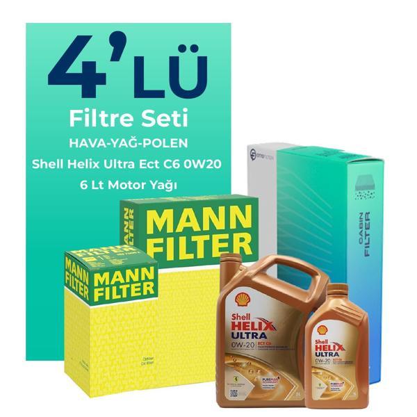 MANN Ford Kuga 1.5 Dizel Manuel Filtre Bakım Seti Shell Motor Yağlı (2019-2023) 4 Lü - Image 1
