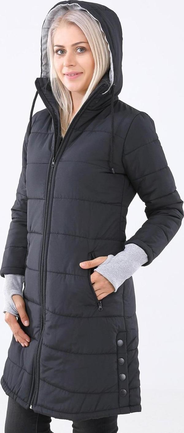 Kışlık Kapüşonlu Orta boy Kadın Şişme Mont - Image 1