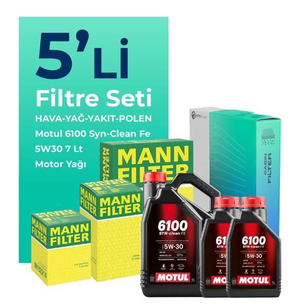 MANN Toyota Hilux 2.5 Filtre Bakım Seti Motul Motor Yağlı (2006-2015) 5 Li - Image 1