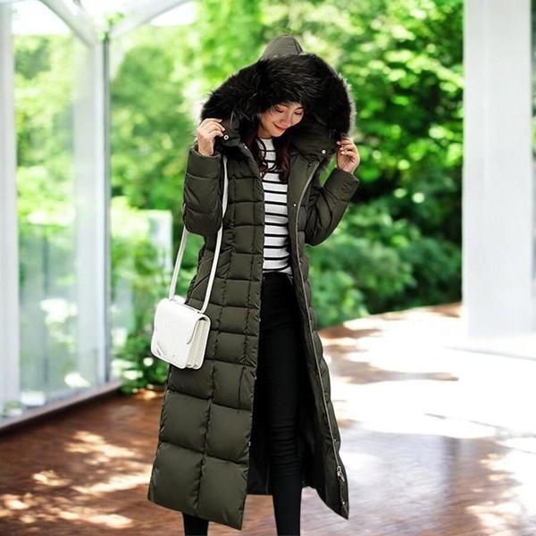 Kışlık Tam Boy Kürklü Şişme Kadın Mont - Image 1