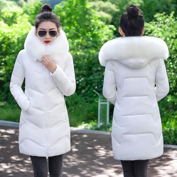 Kapüşonlu Kışlık Orta Boy Şişme Kadın Mont - Image 1