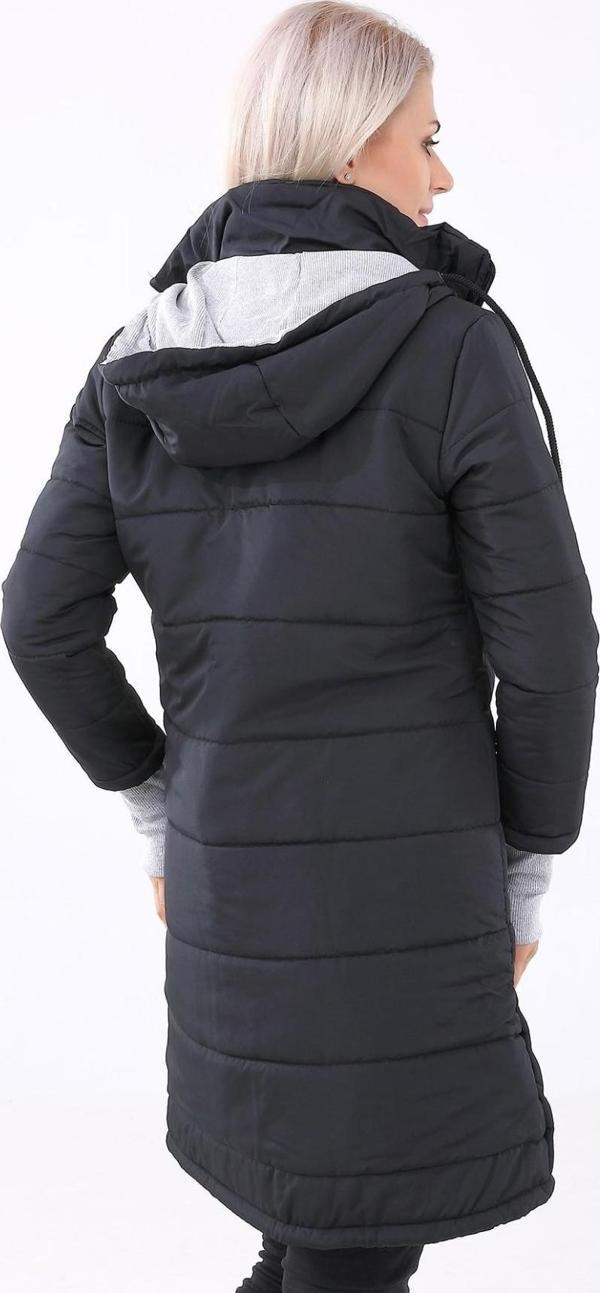 Kışlık Kapüşonlu Uzun Kadın Şişme Mont - Image 1