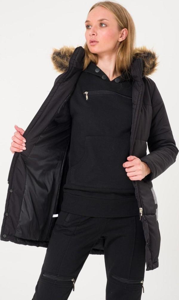 Kışlık Kürk Yaka Şişme Kadın Mont - Image 1