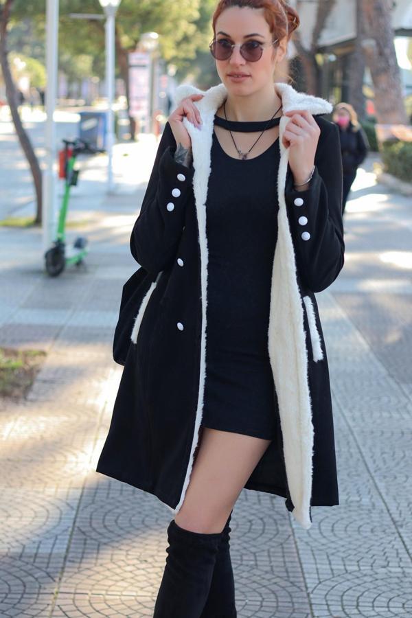 Kışlık Günlük Kaşe Kadın Kaban - Image 1