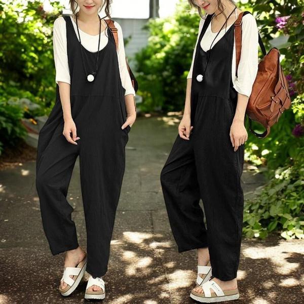 Yazlık Salopet Keten Tulum - Image 1