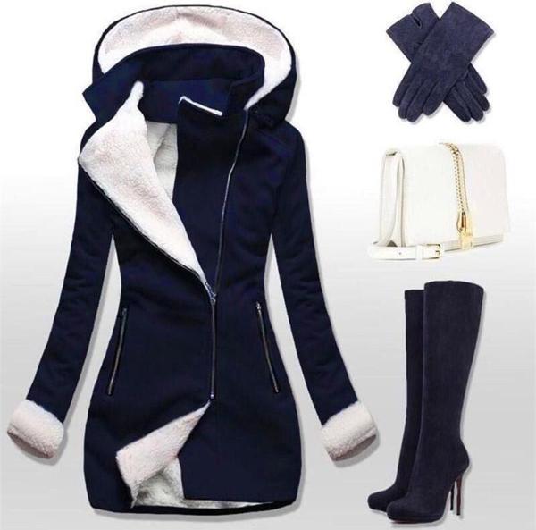 Kışlık Günlük Şık Kaşe Kadın Kaban - Image 1