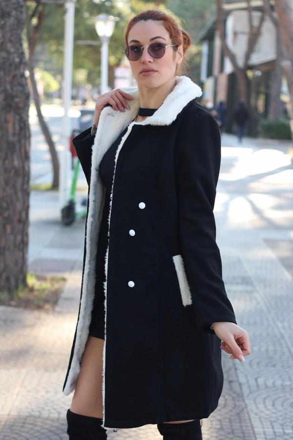 Kışlık Günlük Kaşe Kadın Kaban - Image 1