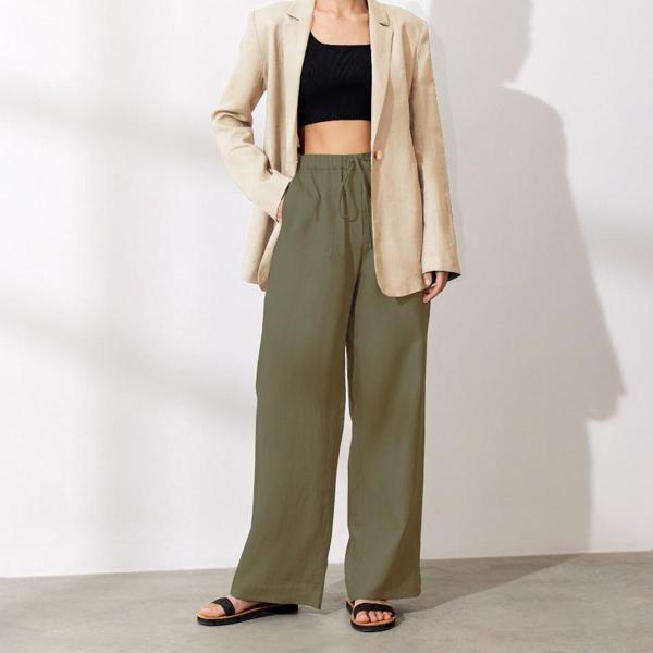 Keten Günlük Pantolon Beli Bağcıklı - Image 1