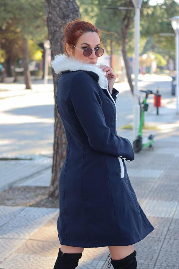 Kışlık Günlük Kaşe Kadın Kaban - Image 1