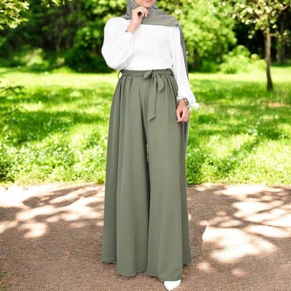 Yazlık Keten Şalvar Pantolon Kemerli - Image 1