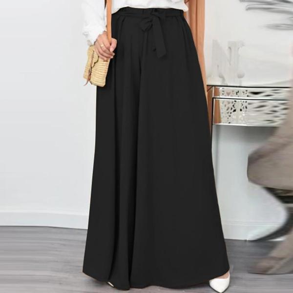 Keten Yazlık Günlük Kemerli Kadın Pantolon Şalvar - Image 1