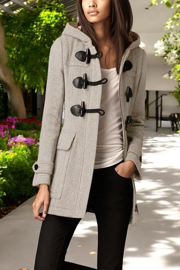 Kışlık Şık Kaşmir Kaşe Kadın Kaban - Image 1